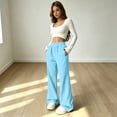thumbnail image 6 of Wide Leg Sweatpants Women Baggy Lightweight Elastic High Waisted Sweat Pants Baggy Joggers for Lounge Workout Petite Palazzo Pants, 6 of 7
