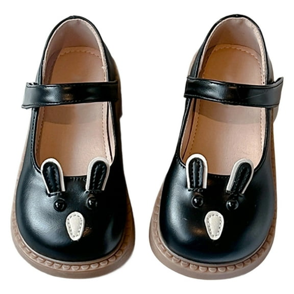 WZEIIOT Toddler Kids Girls Dress Shoes Cute Catoon Bunny Design Sole Princess Shoes Fashion Spring Autumn Comfy Breathable Low Top Footwear Mary Jane Dress Party Footwears Us Size:6.5