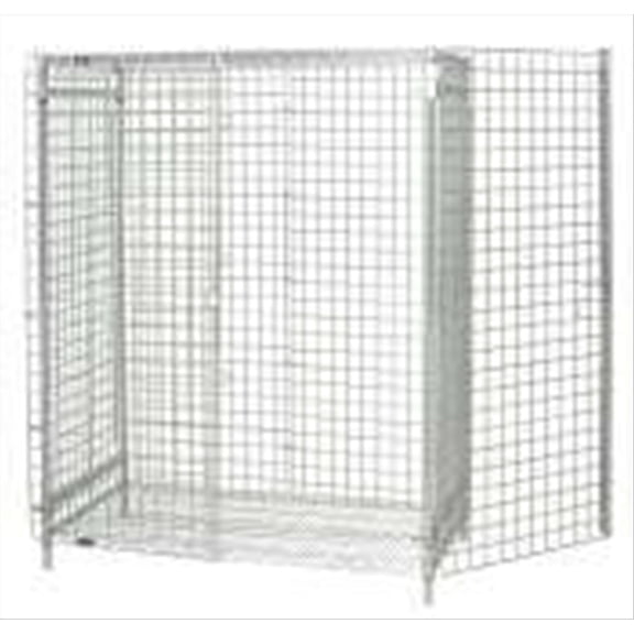 Quantum Storage Systems 244860EPC Security Enclosure Panel for Wire Shelving Units, Includes Back and Side Portions, Chrome Finish, 60" H x 48" W x 24" D