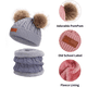 thumbnail image 4 of Gorro para niños pequeños, colorido gorro de punto con pompones dobles de invierno y bufanda tonal MFZFUKR CPB-CJZ276-3, 4 of 5
