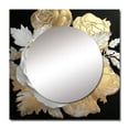 thumbnail image 2 of Designart "Exquisite White Rose Blossoming Floral Gold Glamour I" Rose White Large Square Mirror - Square Bedroom Mirror Printed Wall Decor - Traditional Square Printed Wall Mirror Art, 2 of 5
