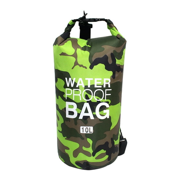 Yuarrent Bolsa de natación impermeable de 15/20L/30L, de saco seco, colores de camuflaje, pesca, canotaje, kayak, almacenamiento, bolsa de Deportes acuáticos camuflaje verde 19 x 55 cm Yuarrent OD1303-15B
