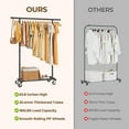 thumbnail image 6 of Clothes Rack, Clothing Rack for Hanging Clothes, Rolling Garment Rack Sturdy Coat Rack Portable Wardrobe Rack Metal Closet Rack for Bedroom Laundry Living Room, Black, 6 of 8