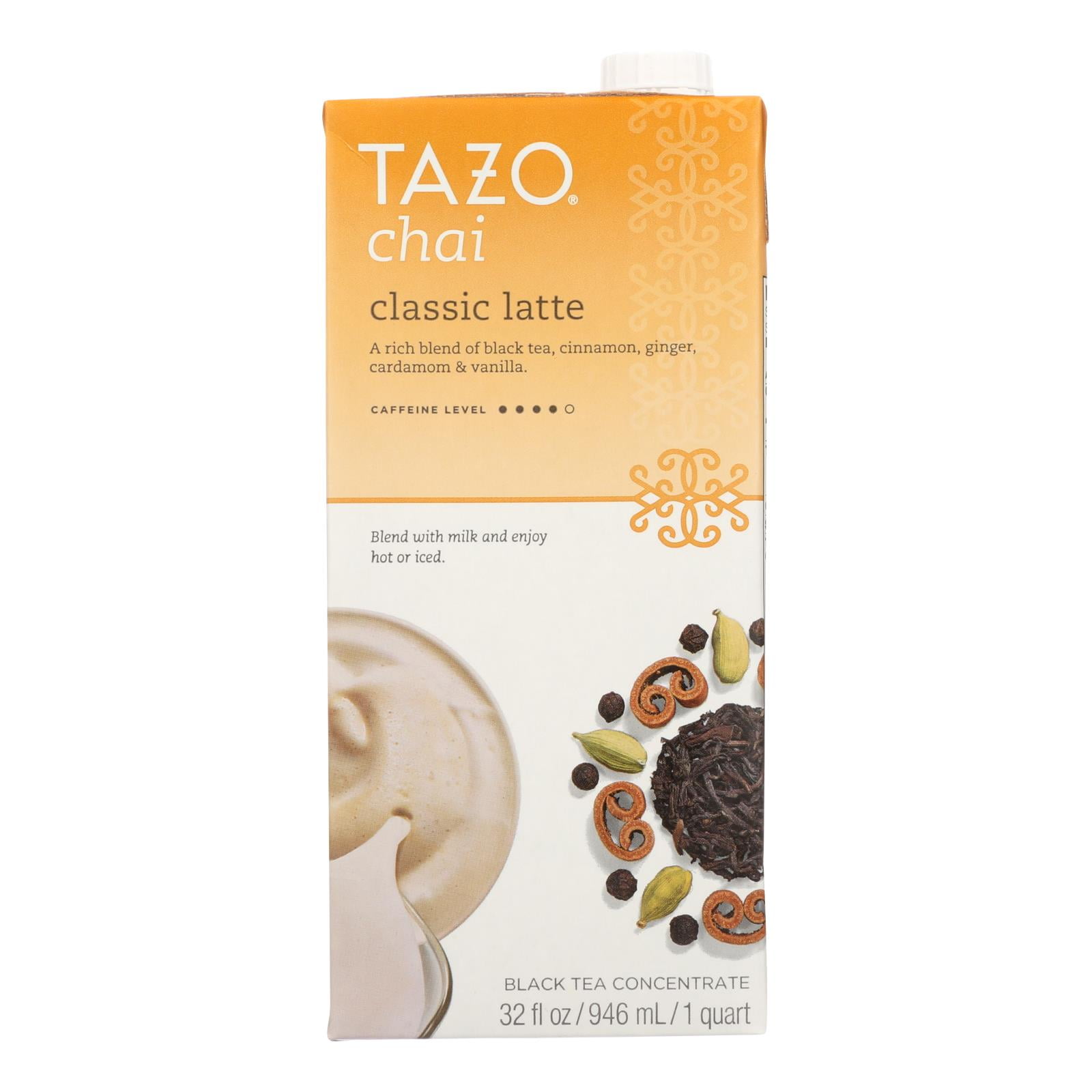 Tazo Classic Chai Latte Tea concentrate black decaffeinated 32