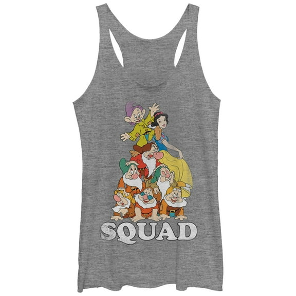 Women's Snow White and the Seven Dwarfs Squad Racerback Tank Top Gray Heather 2X Large