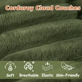 thumbnail image 3 of 63" Boneless Couch Loveseat Sofa, Comfy Deep Seat Cloud Couch, Memory Foam, No Assembly Required Floor Sofa for Living Room, Bedroom, Apartment, Small Spaces, Corduroy,Green, 3 of 6