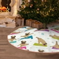 thumbnail image 4 of Salouo Yoga Dogs Poses Christmas Tree Skirt 30" Farmhouse Christmas Decorations Snowman Xmas Tree Skirt Tree Mat for Holiday Party Decor, 4 of 8