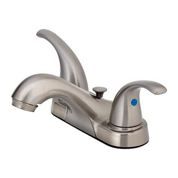 HomePointe 242111 Lavatory Faucet With Pop-Up, Centerset, 2 Lever Handles, Brushed Nickel - Quantity 4