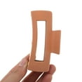 thumbnail image 5 of Unique Bargains 1 Pc Rectangle Frosted Hair Clips Hairdo Clip for Home Orange, 5 of 5