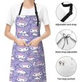 thumbnail image 3 of Kuromi and My Melody Adjustable Bib Aprons, Waterdrop Resistant Apron with 2 Pockets for Kitchen Cooking Restaurant BBQ Painting Crafting, 3 of 7