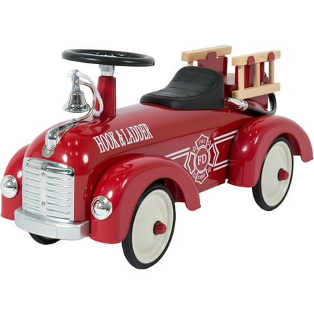 best choice products ride on fire truck speedster metal car kids