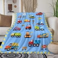 thumbnail image 5 of Construction Bedding Fleece Throw Blankets Cartoon Tractor Blankets for Toddlers Kids Boys Construction Blanket Ultra Cozy Truck Blanket for Sofa Bed Couch Travel Camping, 5 of 6