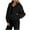 Black, variant on Womens Cropped Jacket Zip up Bottom Drawstring Casual Long Sleeve Solid Color Athletic Coats
