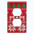 thumbnail image 2 of Metal Light Switch Plate Cover Festive Red Christmas Reindeer Stocking XMS019, 2 of 13