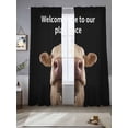 thumbnail image 3 of Funny Cow Sheer Curtains 108 Inches Long 2 Panels Set, Window Sheer Curtains for Living Room/Bedroom, Welcome To OUR Place Modern Retro Light Filtering Rod Pocket Curtain 52''x108''x2, 3 of 8