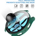 thumbnail image 1 of KOMI 2 Pack Compatible for Samsung Galaxy Watch 6 Case with Tempered Glass Screen Protector, Hard PC Bumper (44mm Green), 1 of 5