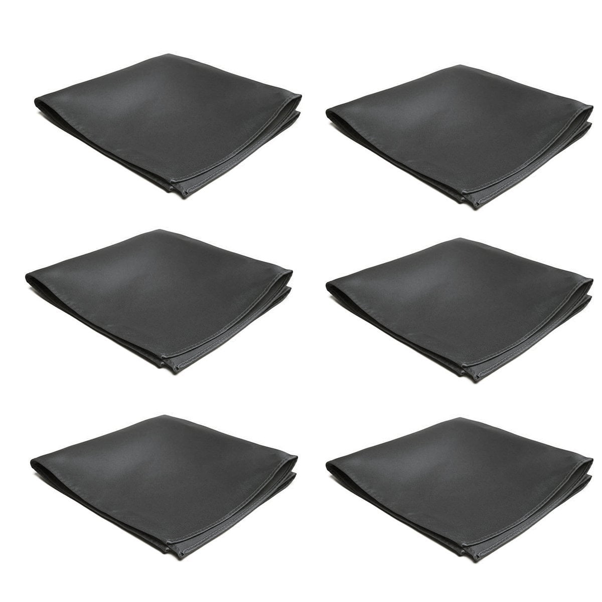 Mens Pocket Squares Handkerchief 6 PK Wedding Party Solid Color