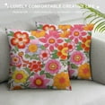 thumbnail image 3 of COMIO Groovy Flower Throw Pillowcases for Sofa Couch Chair 70S Hippie Flowers Bohemian Throw Pillow Covers Cases Retro Floral Boho Square Cushion Covers for Microfiber, 3 of 5