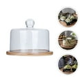 thumbnail image 2 of Monyance Fresh-keeping Cover Wooden Cake Stand with Glass Dome Lid for Weddings, Birthdays, and Showers(7.09X7.09X5.51Inches), 2 of 10