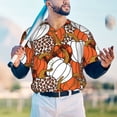 thumbnail image 4 of Fotbe Various Pumpkins Baseball Jersey Shirt for Men and Women, Casual Short Sleeves Button Down T-Shirt-, 4 of 9
