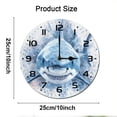 thumbnail image 2 of ZXCXRQFa Shark Watercolor Home Decorative Haning Clock Wall Decor Silent Non Ticking Round Clock for Living Room Kitchen Bedroom Dining Room 10 Inch, 2 of 7