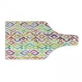 thumbnail image 1 of Watercolor Cutting Board, Ornamental Pattern Twisted Lines Geometric Boho Design, Decorative Tempered Glass Cutting and Serving Board, Wine Bottle Shape, Multicolor, by Ambesonne, 1 of 1