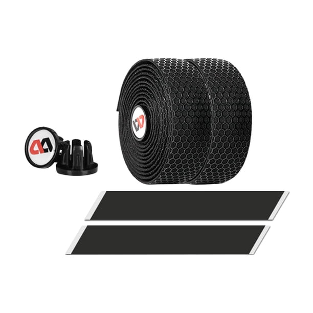 Cinta para manillar de bicicleta, agarre superior, envoltura para bicicleta, tapones para extremos de manillar, cinta de acabado Negro