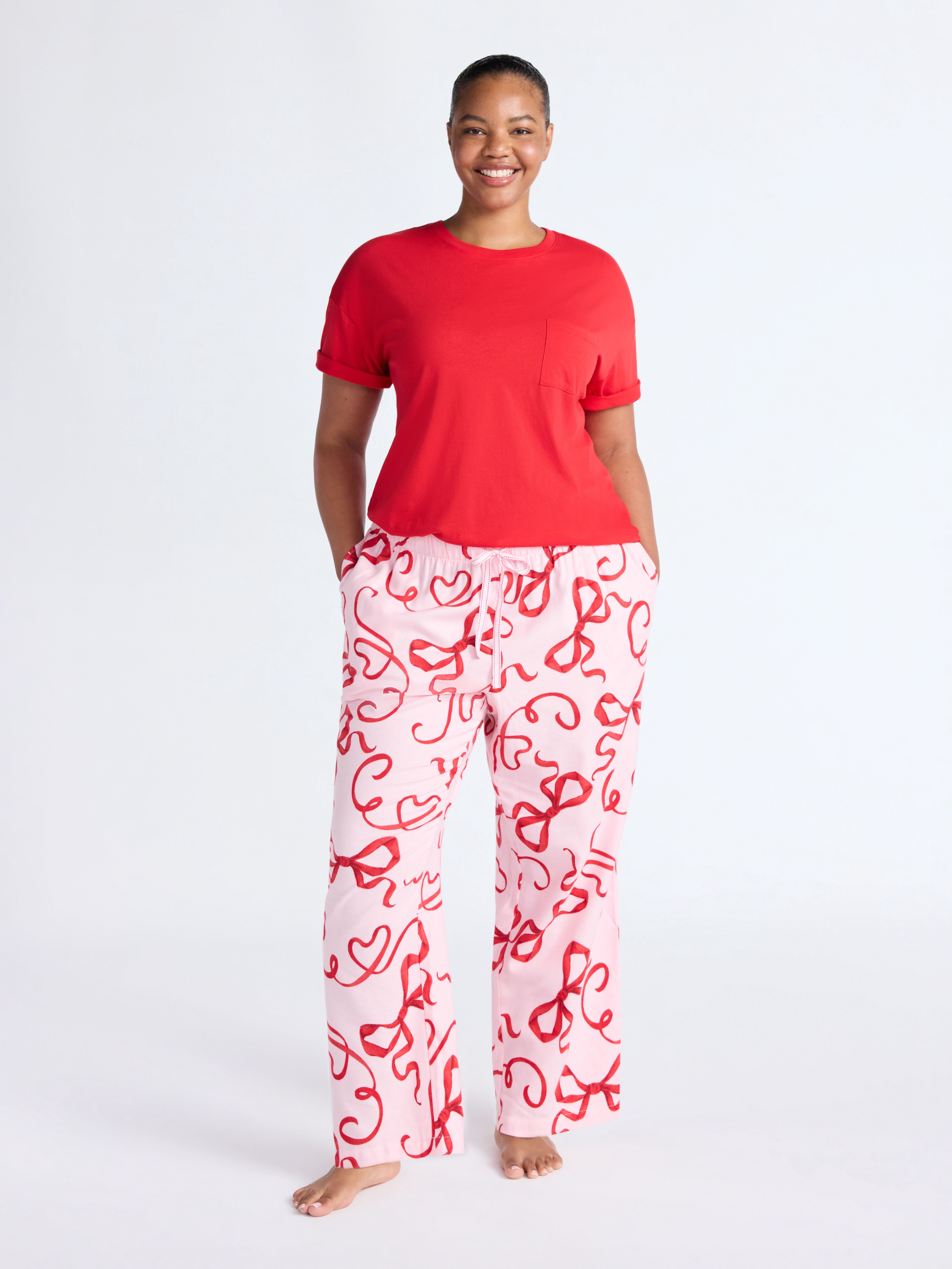 Joyspun Women's Flannel Sleep Pants, 30'' Inseam, Sizes XS-3X