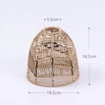 thumbnail image 3 of Rope Rattan Hanging Pendant Lampshade for Dining Table wicker chandelier Cover 18.5x18.5x5.5CM, 3 of 7