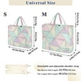 thumbnail image 2 of FORMRS Womens Corduroy Tote Bag Crossbody Shoulder Handbag with Pocket, Purple Geometric, 2 of 7