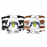 jiangxi city province bracelet hand strap leather rope wristband double set