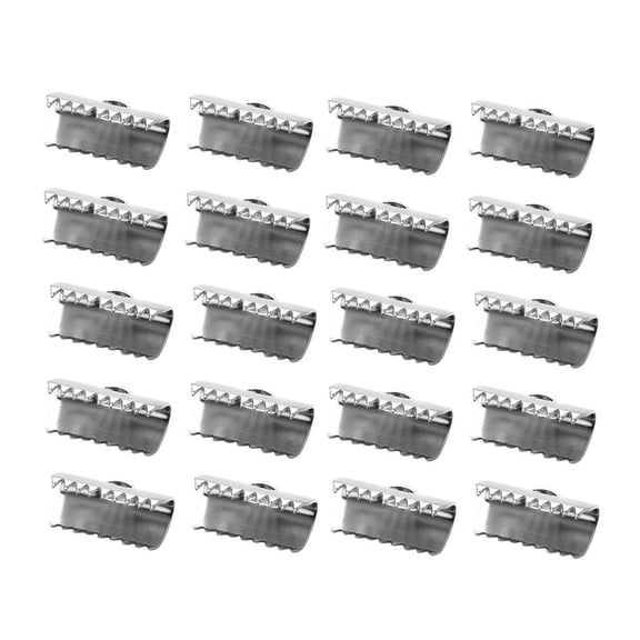KLKCMS 20 Pieces Ribbon Clip Clamp Cord Crimp End for Jewellery Making Necklace 10mm