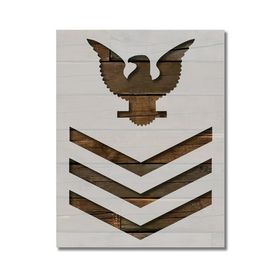 US Navy First Class Petty Officer Stencil Template Reusable 8.5 x 11 Inches for Painting on Walls, Wood, Arts and Crafts by Stencilville