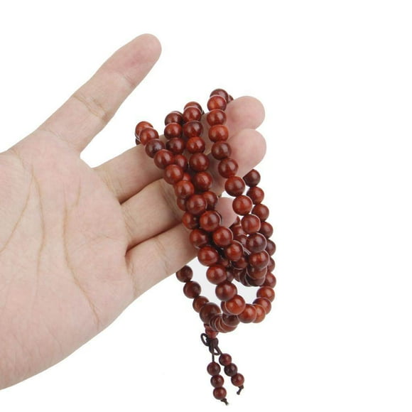 ziyahi Sandalwood Buddhist Prayer Mala Necklace Bracelet 108 8MM Beads
