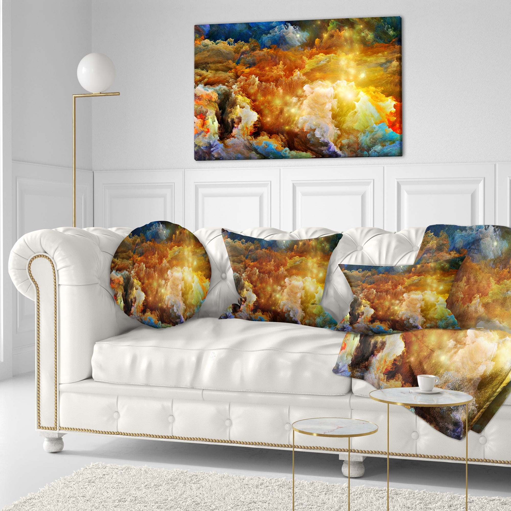 Designart What Colors May Come - Abstract Throw Pillow - 12x20