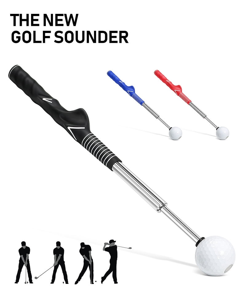 Retractable Golf Swing Trainer with Rhythm Click Sound - Grip Trainer Attachment for Strength & Tempo, Ideal for Chipping and Hitting - Golf Accessories for Men