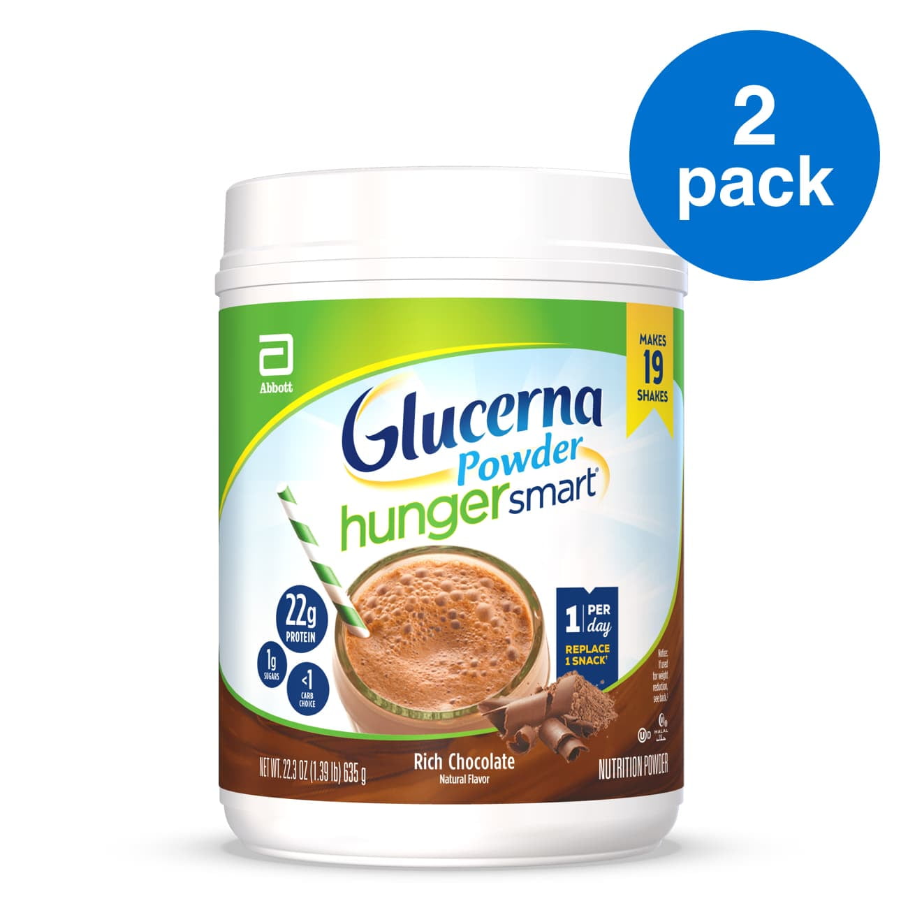 Glucerna Hunger Smart Powder, with 22g of Protein and 2g Sugars, Gluten