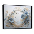 thumbnail image 2 of Designart "Wreathed In Blue And Gold Botanical Melody V" Wreath Floater Framed Canvas Art Print, 2 of 5