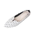 thumbnail image 2 of Miluxas Women’s Polka Dot Pointed Toe Flat Shoes, V-Cut Slip On Ballet Flats, Soft Lightweight Casual Walking Loafers White 9.5(43), 2 of 9