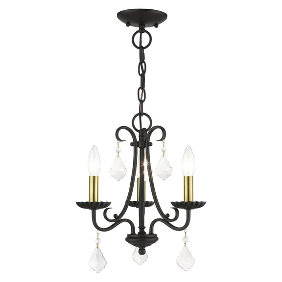 40873-04 Livex Lighting Daphne - 3 Light Mini Chandelier-14.88 Inches Tall and 13.88 Inches Wide     -Traditional Installation