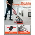 thumbnail image 5 of VEVOR Commercial Floor Scrubber Machine, Heavy Duty Floor Cleaner Polisher with 2 Wheels,  Professional Electric Carpet Buffer, Max 1900 RPM, 43 FT Cord, 3 Pads & 3 Brushes - All Floor Surfaces, 5 of 9