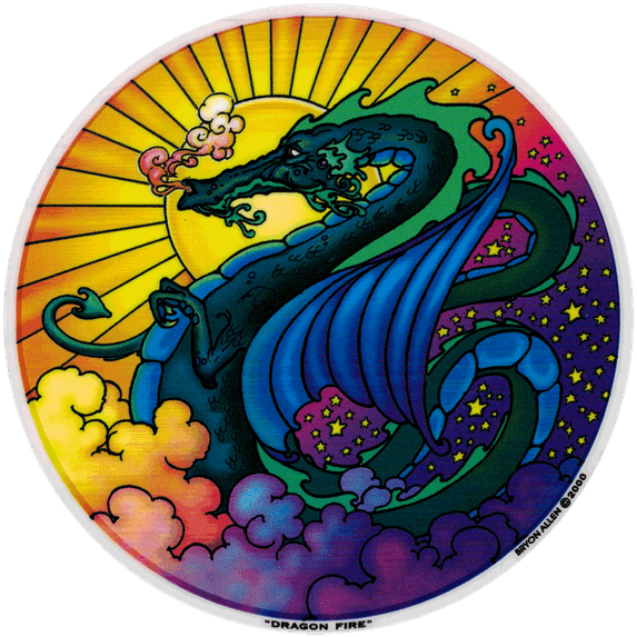 Mandala Arts Dragon Fire Double Sided Window Sticker