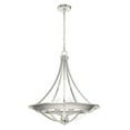 thumbnail image 2 of Hunter - Perch Point 4-light Brushed Nickel, Large Pendant Light, Dimmable, Casual Style, Empire Shaped, for Bedrooms, Dining, Living Rooms - 19429, 2 of 7