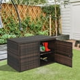 thumbnail image 5 of EasingRoom Wicker Storage Box, 114 Gal Garden Deck Bin with Steel Frame, Rattan Pool Storage Box with Lid, 5 of 10