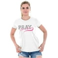 thumbnail image 4 of Pray For A Cure Breast Cancer Sport Womens Slim Fit Graphic Tee Brisco Brands L, 4 of 5