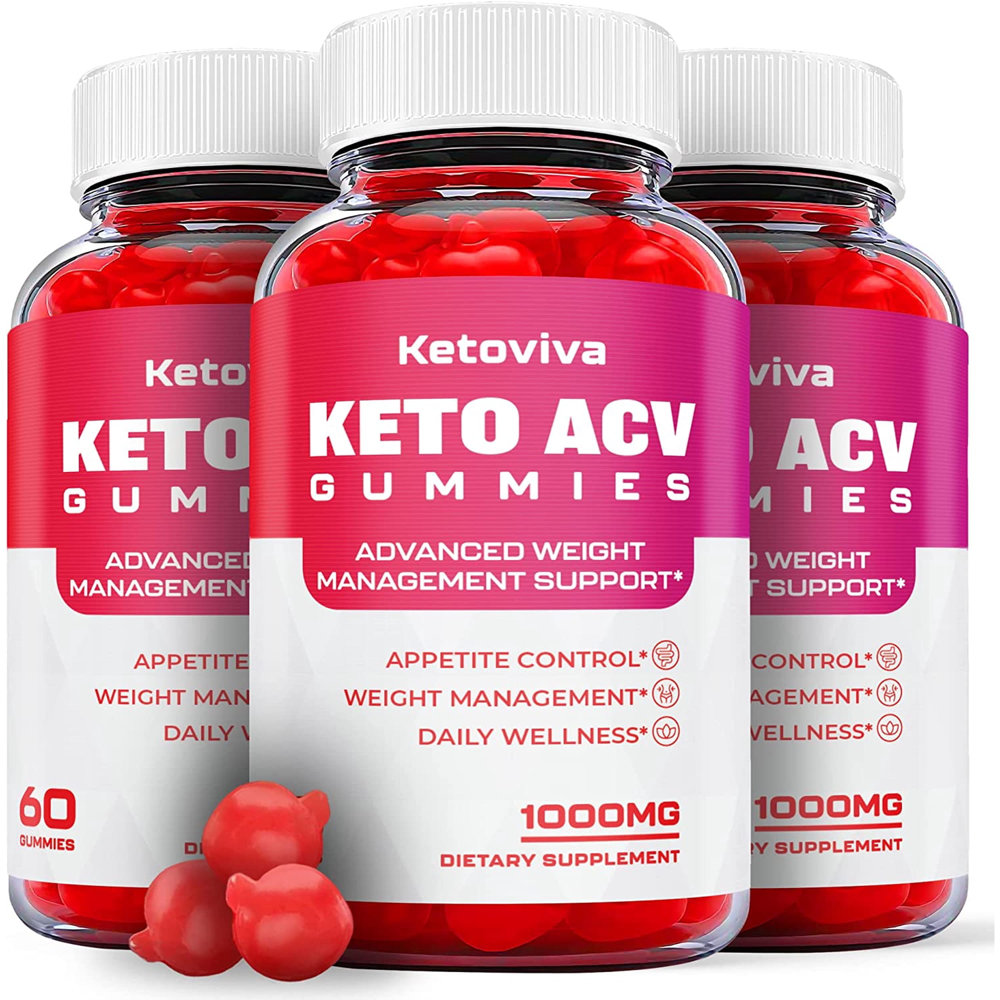 (3 Pack) Ketoviva Keto ACV Gummies - Supplement for Weight Loss - Energy & Focus Boosting Dietary Supplements for Weight Management & Metabolism - Fat Burn - 180 Gummies