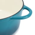 thumbnail image 5 of MegaChef 6.35 Quart Round Enameled Cast Iron Dutch Oven with Self Basting Lid in Light Blue, 5 of 8
