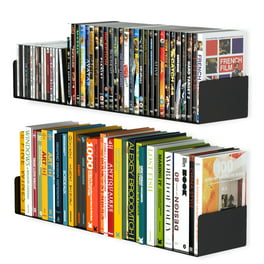 Pemberly Row Étagère de rangement murale double CD DVD de 51 po en cerisier  et noir 