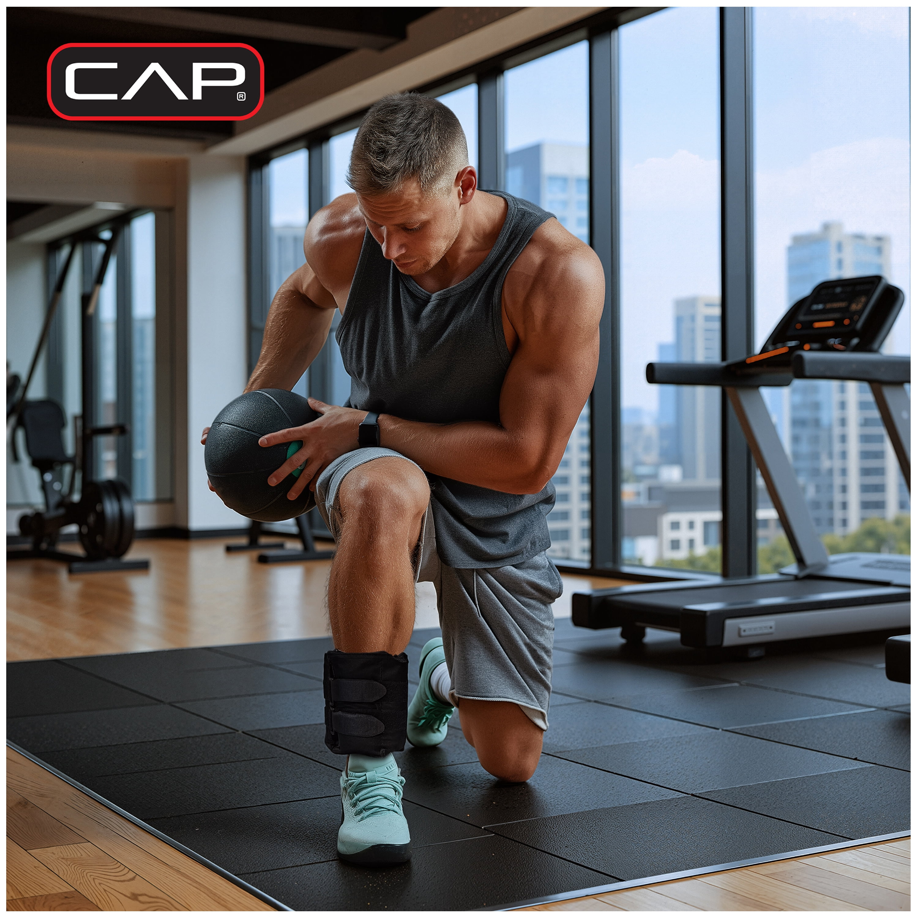 CAP Barbell 20 lb. Adjustable Ankle Weights, (10lb x 2)