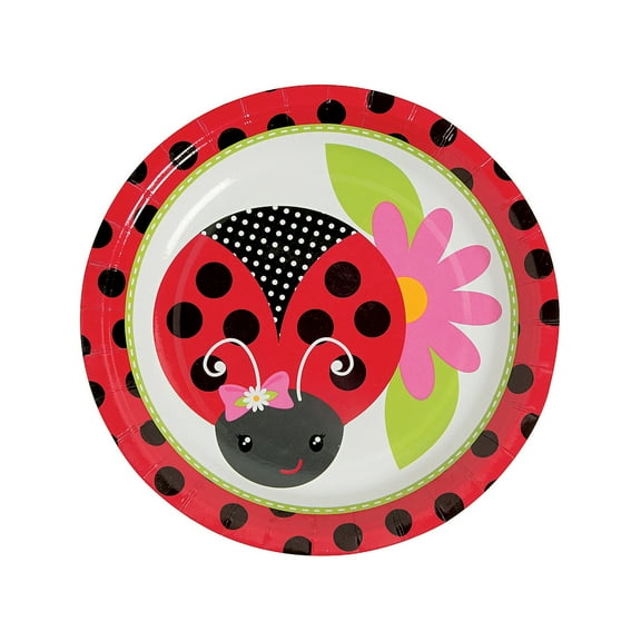 Little Ladybug Dessert Plates - Party Supplies - 8 Pieces